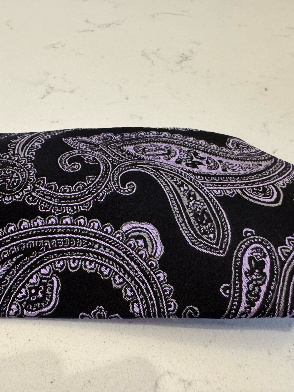 Black and Lilac Paisley Pocket Square - Refined Formal Accent